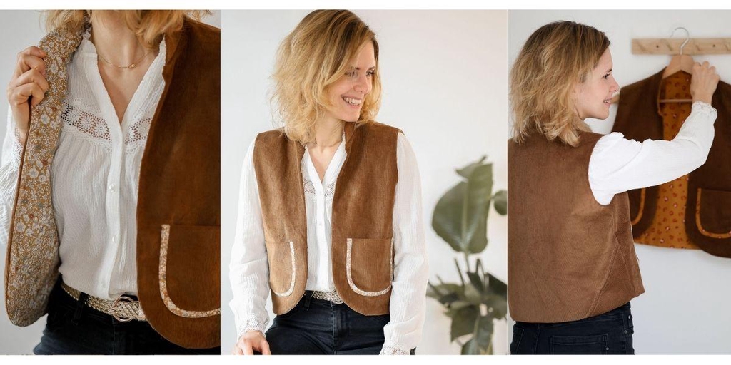 Gilets sans manche pour femme, confectionnés artisanalement. Des pièces uniques aux finitions soignées et au style raffiné.