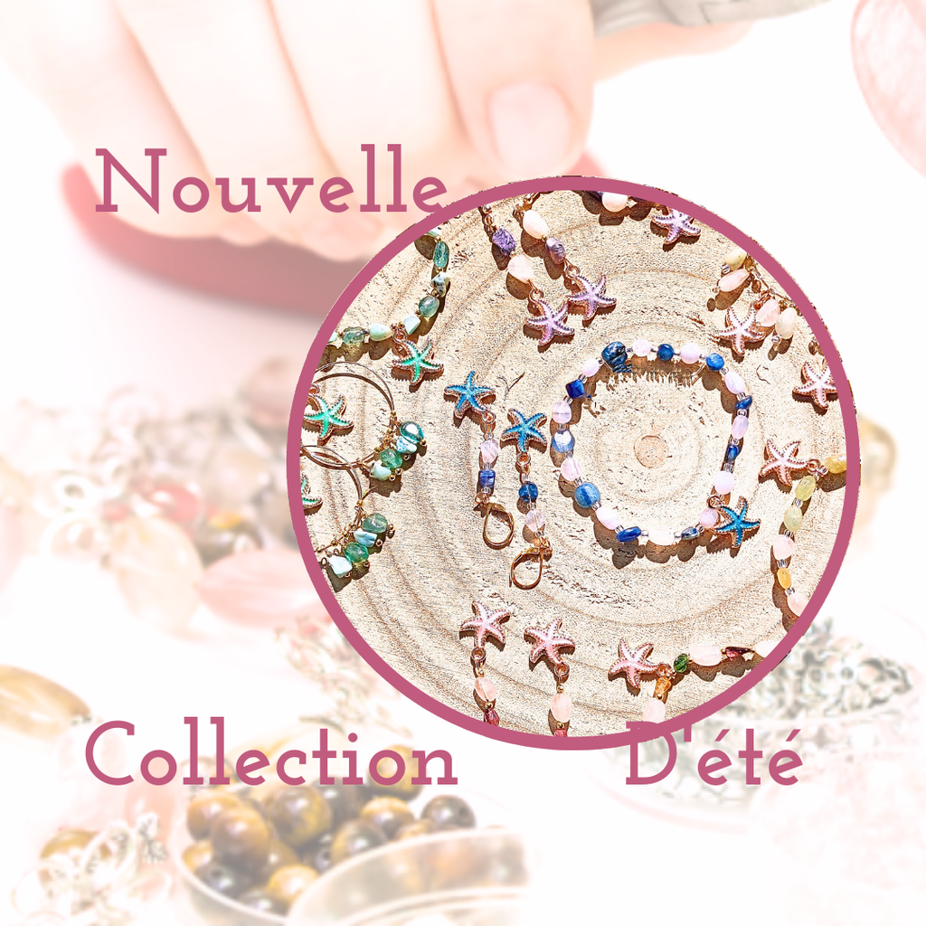 Nouvelle collection d'été, bracelet et boucles d'oreilles en pierres naturelles 