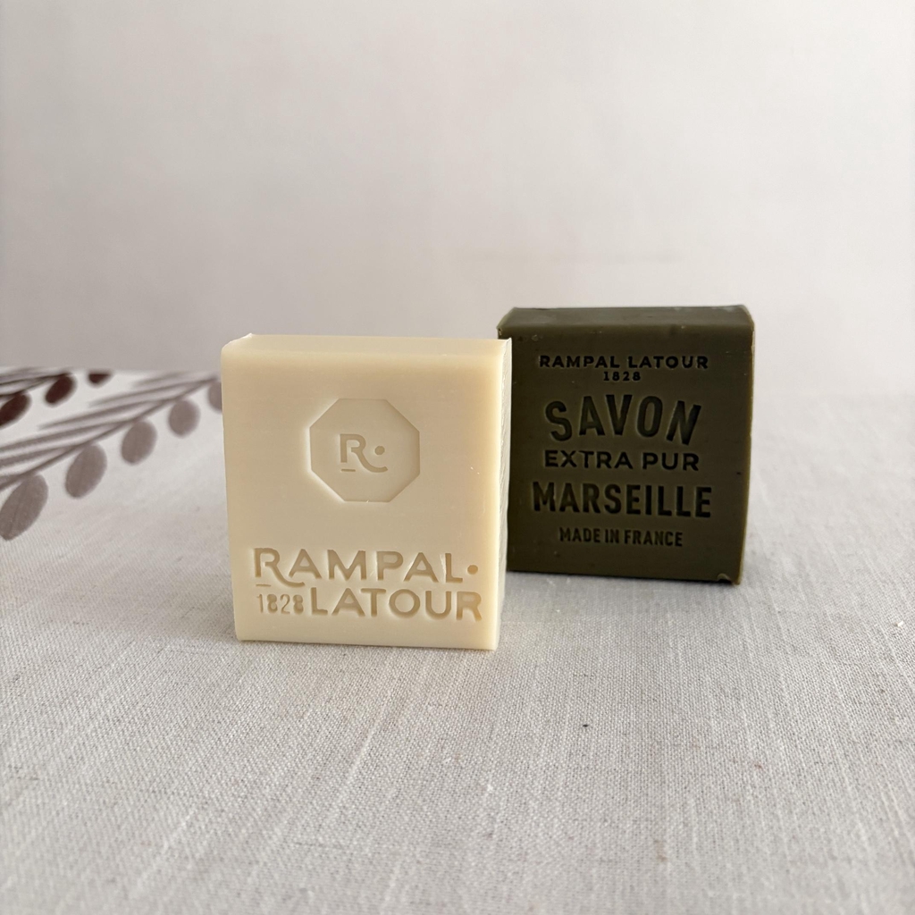 Savon de marseille 150g et 300g Banc et vert Rampal Latour 
