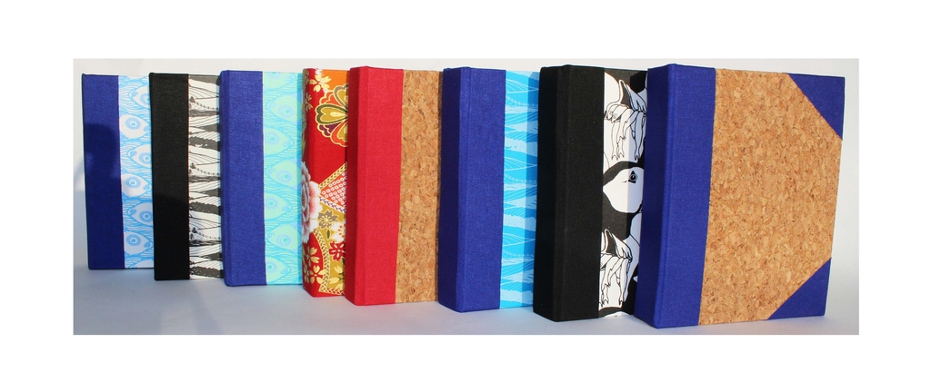 Selection of hand stitch and bound sketchbooks