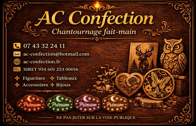 Des créations en bois uniques, façonnées à la scie à chantourner, avec passion.