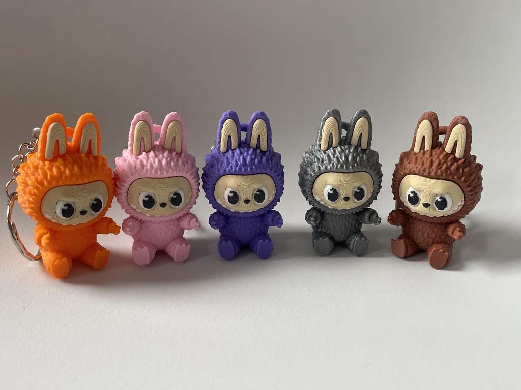 3D printed labubu keychains