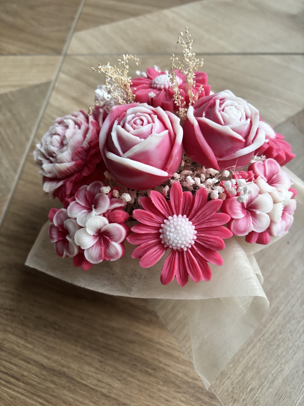 bouquet parfumé, parfum de Grasse et cire de colza