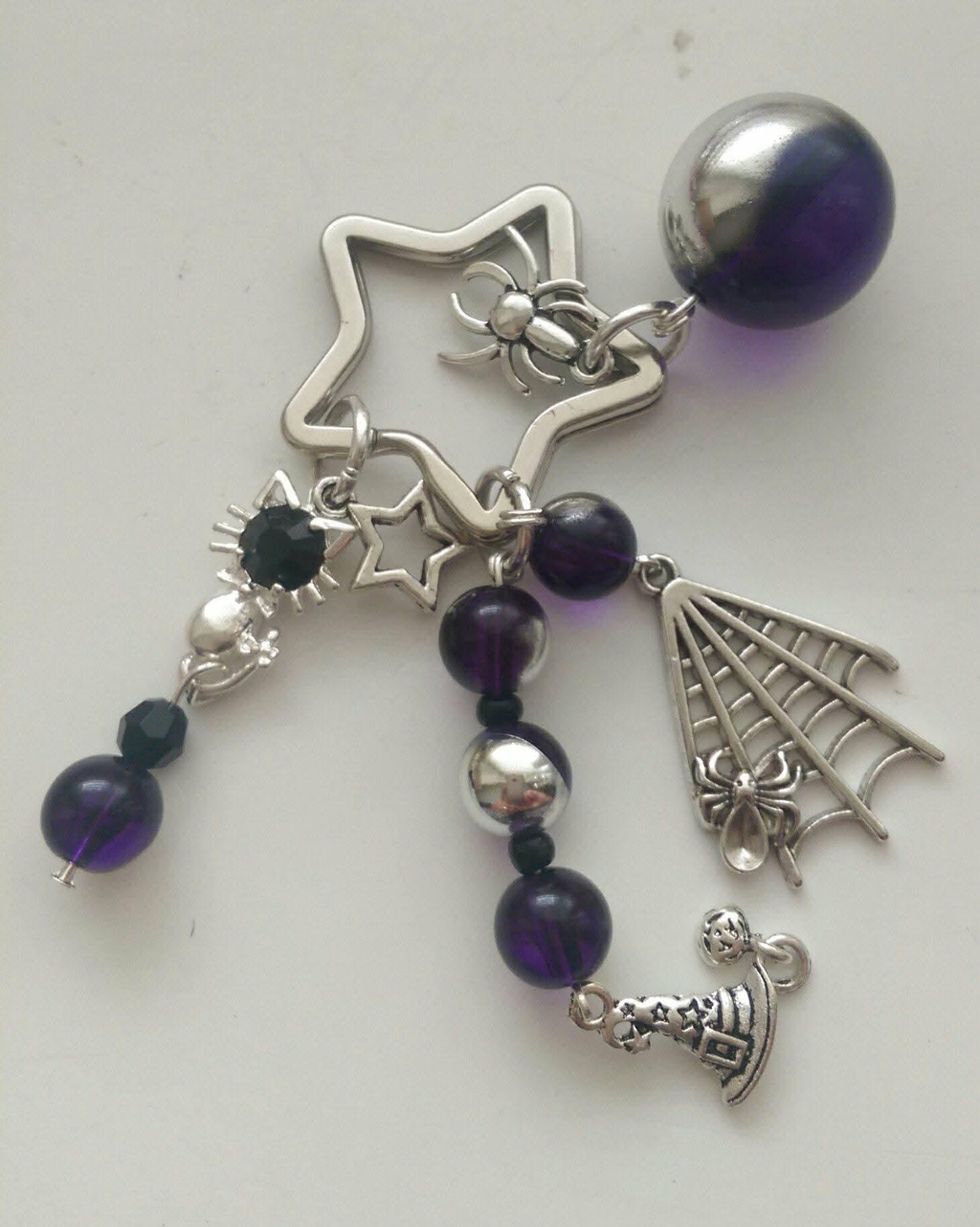 Keyring witch charm semiprecious magical 