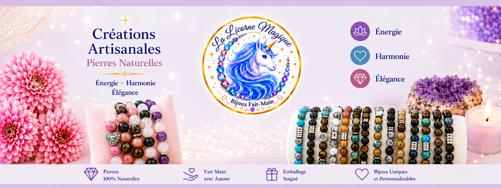 Je crée des Bijoux en Pierres Naturelles sur mesure pour adultes et enfants.
