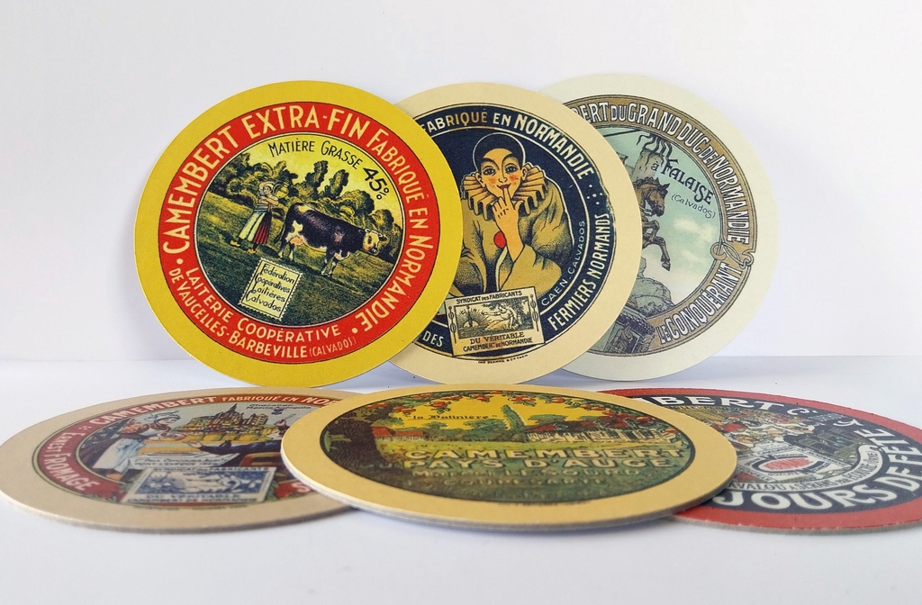 Boutique La Normande - sous-verre étiquettes de camembert