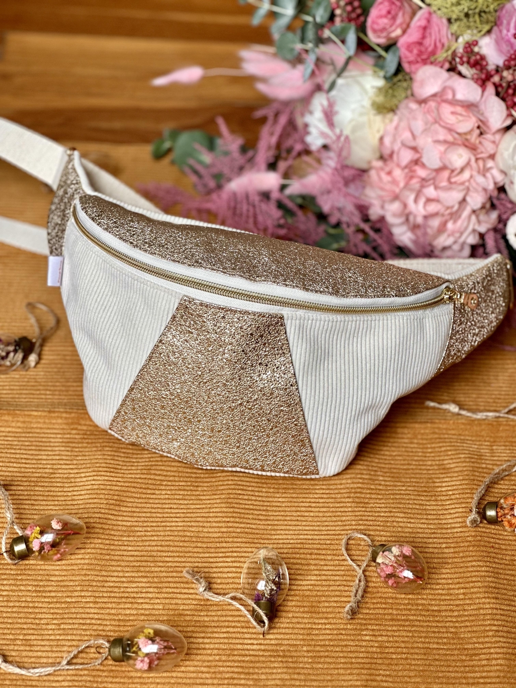 Sacs banane fait main sur mesure, personnalisable, bi-matière, bi-colore