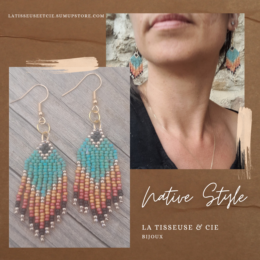 Boucles d'oreilles triangle à franges