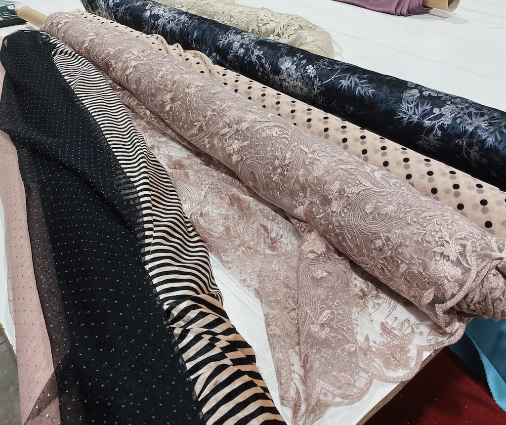 Fabrics on a table Pipa Rose Paris