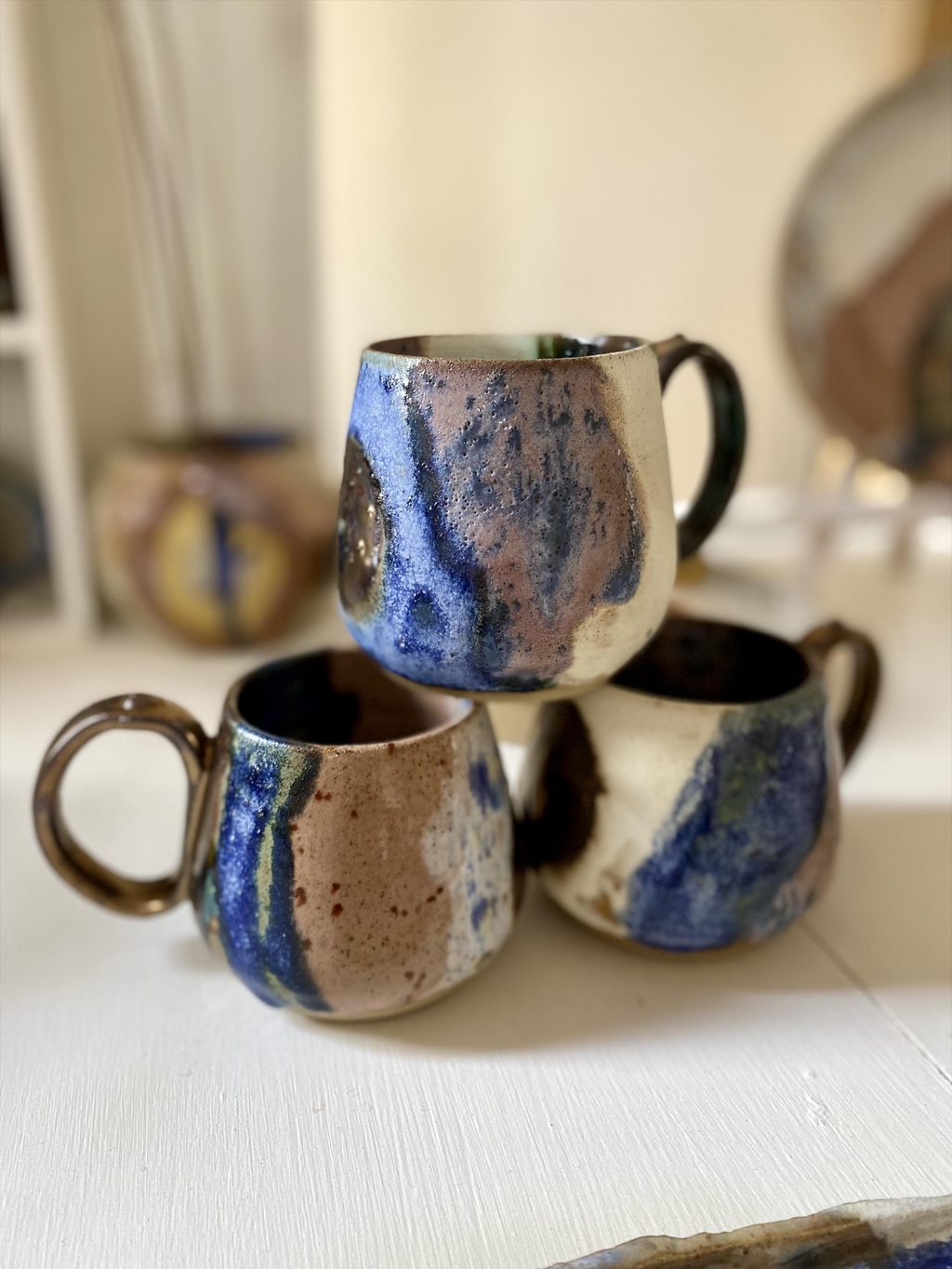 Colourful handmade mugs from Pipit by Charlotte Gower