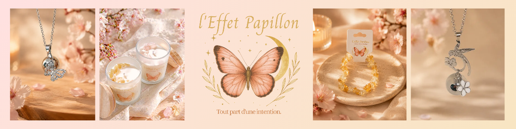 Bijoux de grossesse , coffret cadeau bien-être. bougies, lithothérapie, bola de grossesse. L'Effet Papillon accompagne les femmes à travers chaque étapes de leurs vies.
