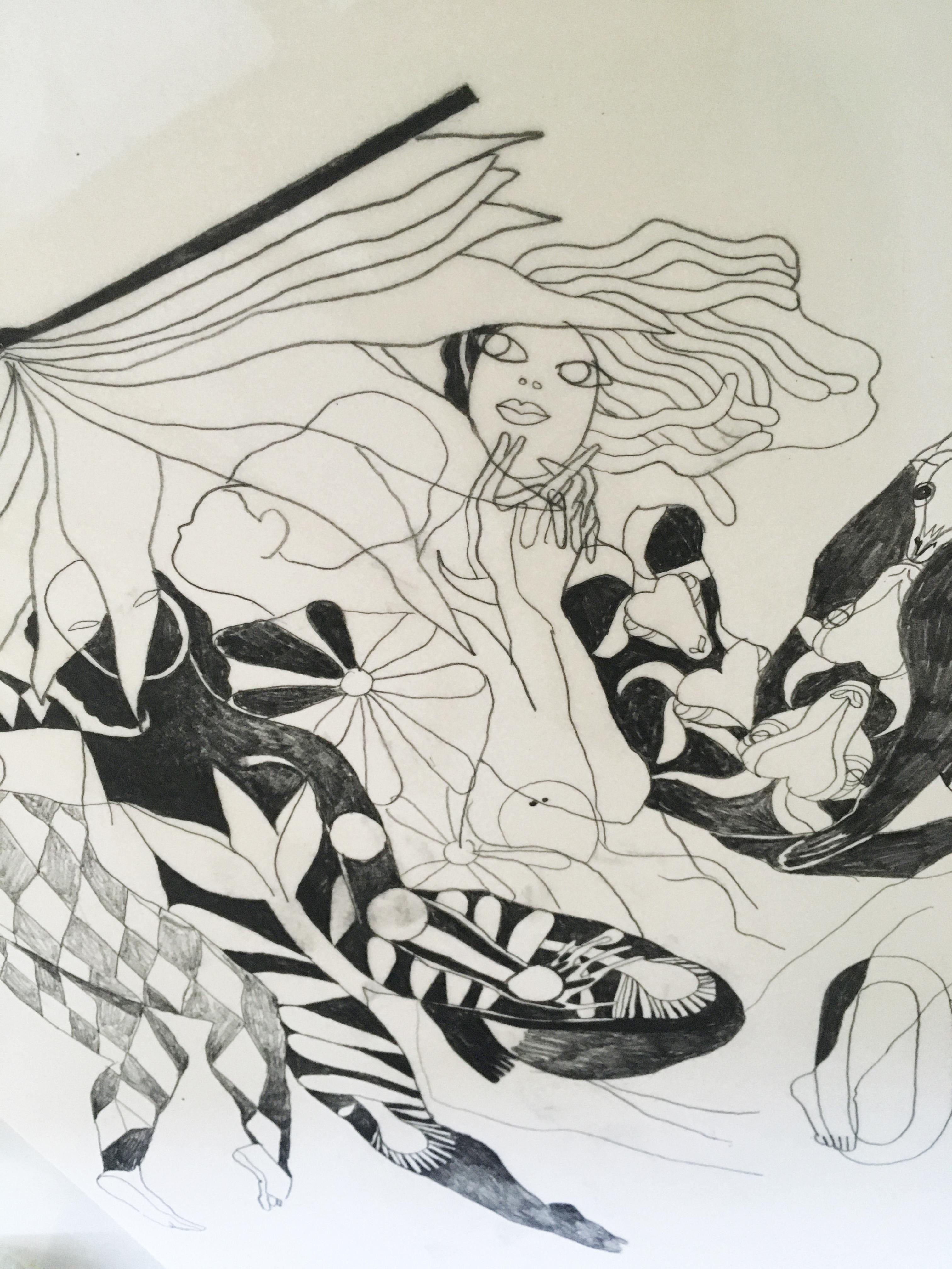 esquisse du dessin de Maya Mihindou