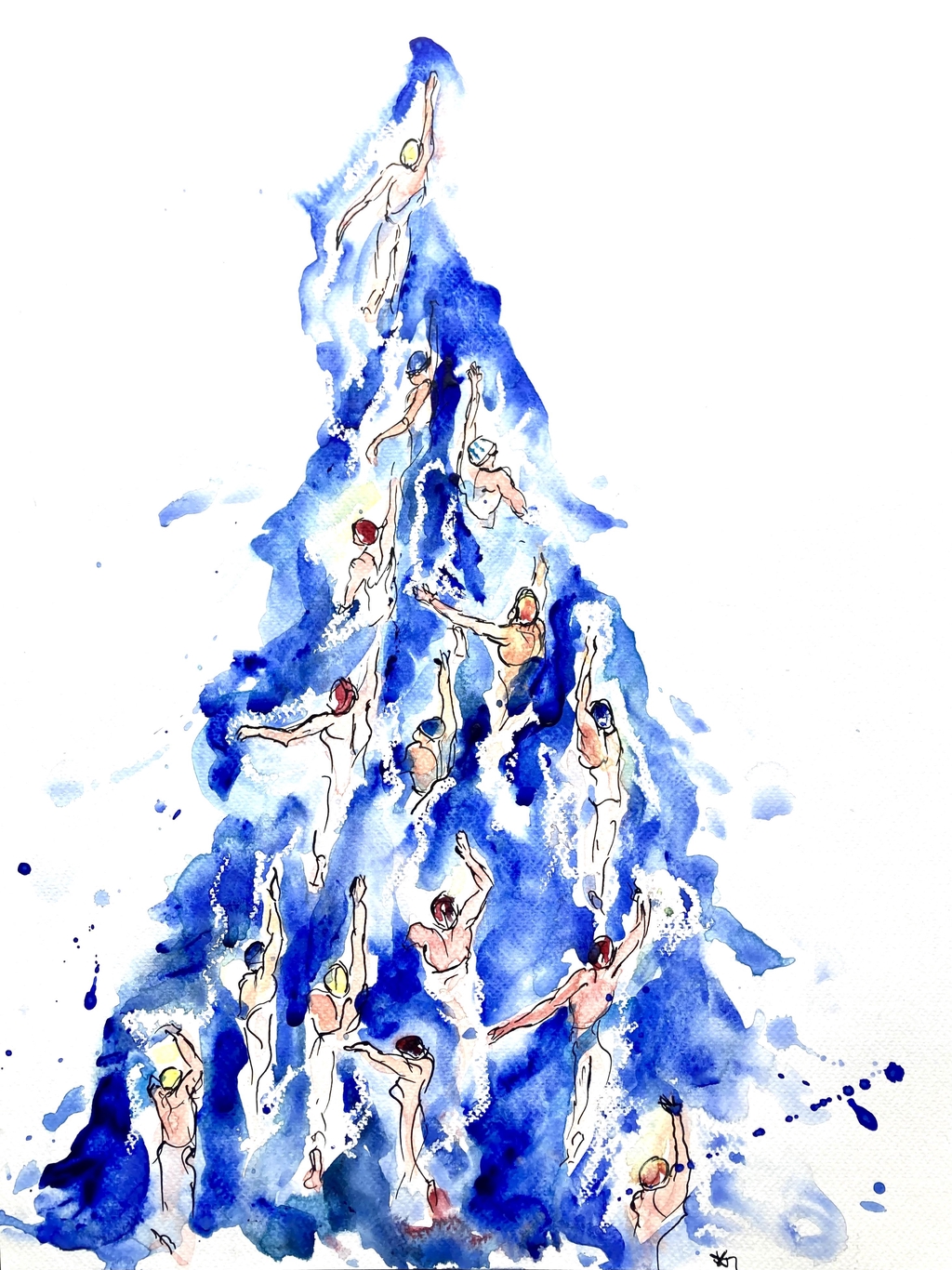 visual art, paitings, figurative art, sport, swimming