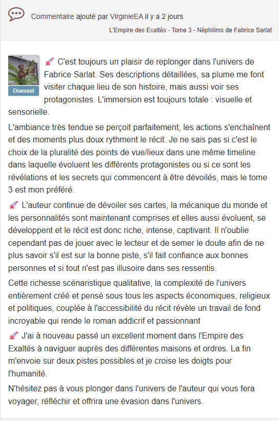 1er avis sur le tome 3 ! 