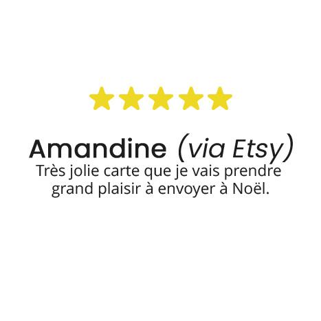 Amandine (via Etsy)
Très jolie carte que je vais prendre 
grand plaisir à envoyer à Noël.
