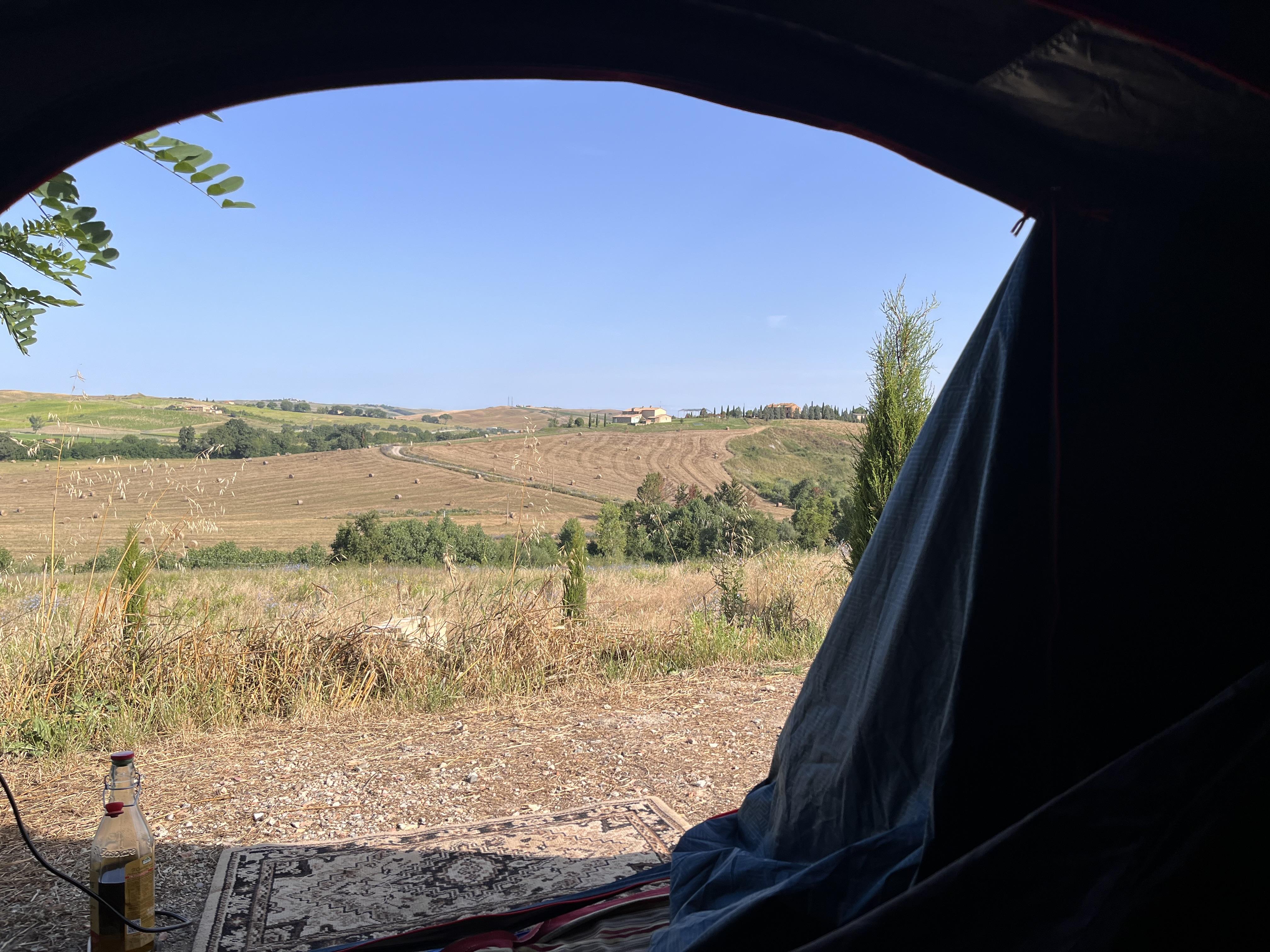 Uitzicht op de heuvels van Toscane