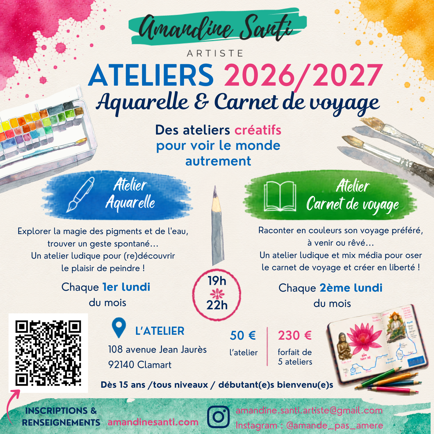 Ateliers créatifs Clamart lundi soir