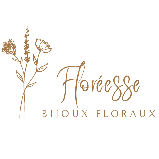 logo floréesse - Bijou floral fait main avec fleurs séchées, collier délicat et naturel, design unique