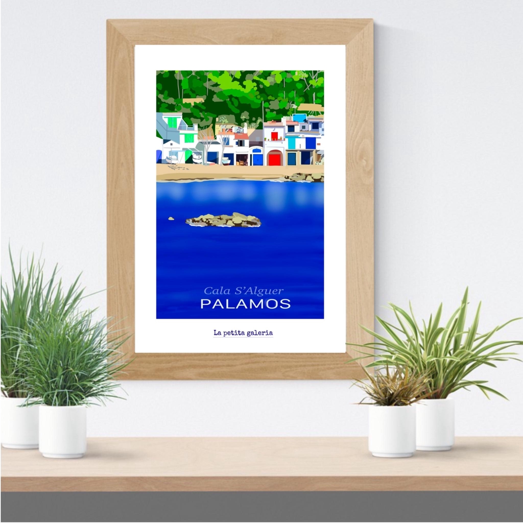 Cartel de Palamos Poster de Palamos. Affiche de Palamos. Picture of Palamos  La petita galeria. Dibujos originales. Càrtel  costa brava España. Affiche costa brava Espagne. Pòster costa brava Spain. 