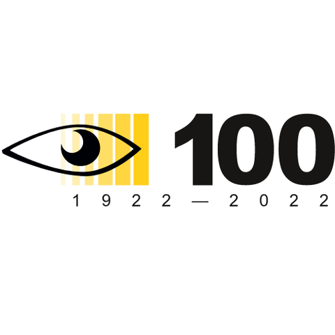 Black eye logo with yellow behind 