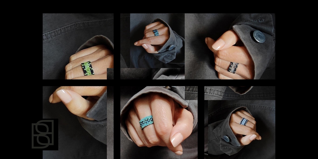 Discover Beti B rings: high quality handmade beaded rings crafted from the smallest Japanese glass beads. Clean, modern, artistic designs with geometric patterns, balanced colours, and exceptional comfort — expressive pieces for everyday style.
Short: Handmade Beti B rings with tiny Japanese beads. Modern geometric designs, rich colours and exceptional comfort — unique pieces that elevate your everyday style.
