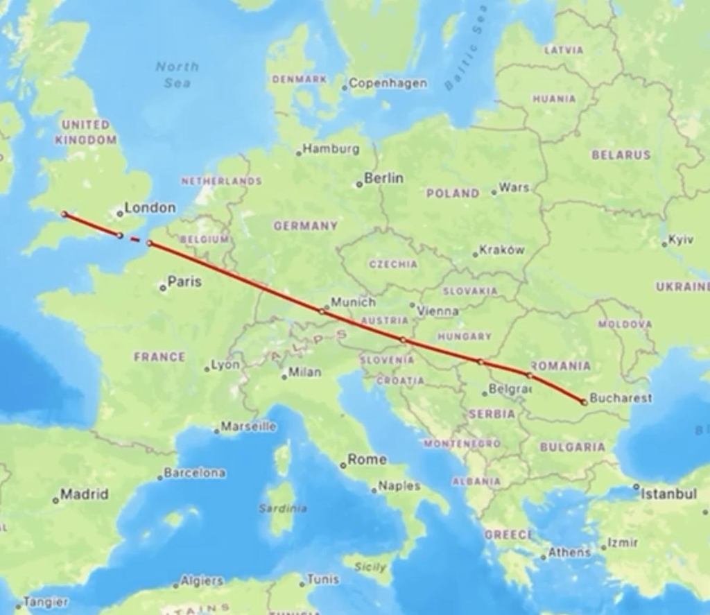 Map showing progress across Europe