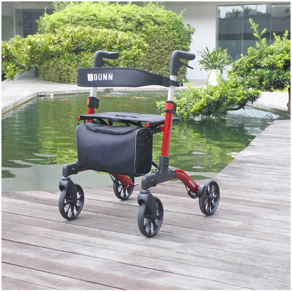 Rollator 4 roues offrant stabilité et confort pour faciliter les déplacements au quotidien et favoriser le maintien à domicile.