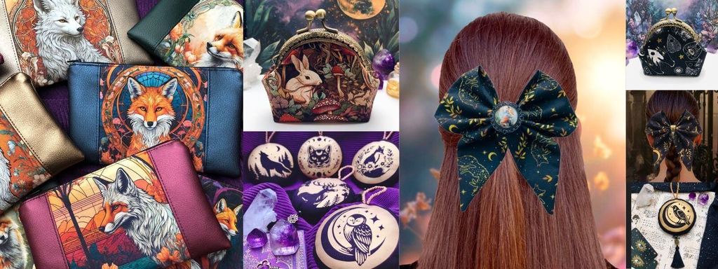Accessoires de mode, trousse, barrette à cheveux style witchy