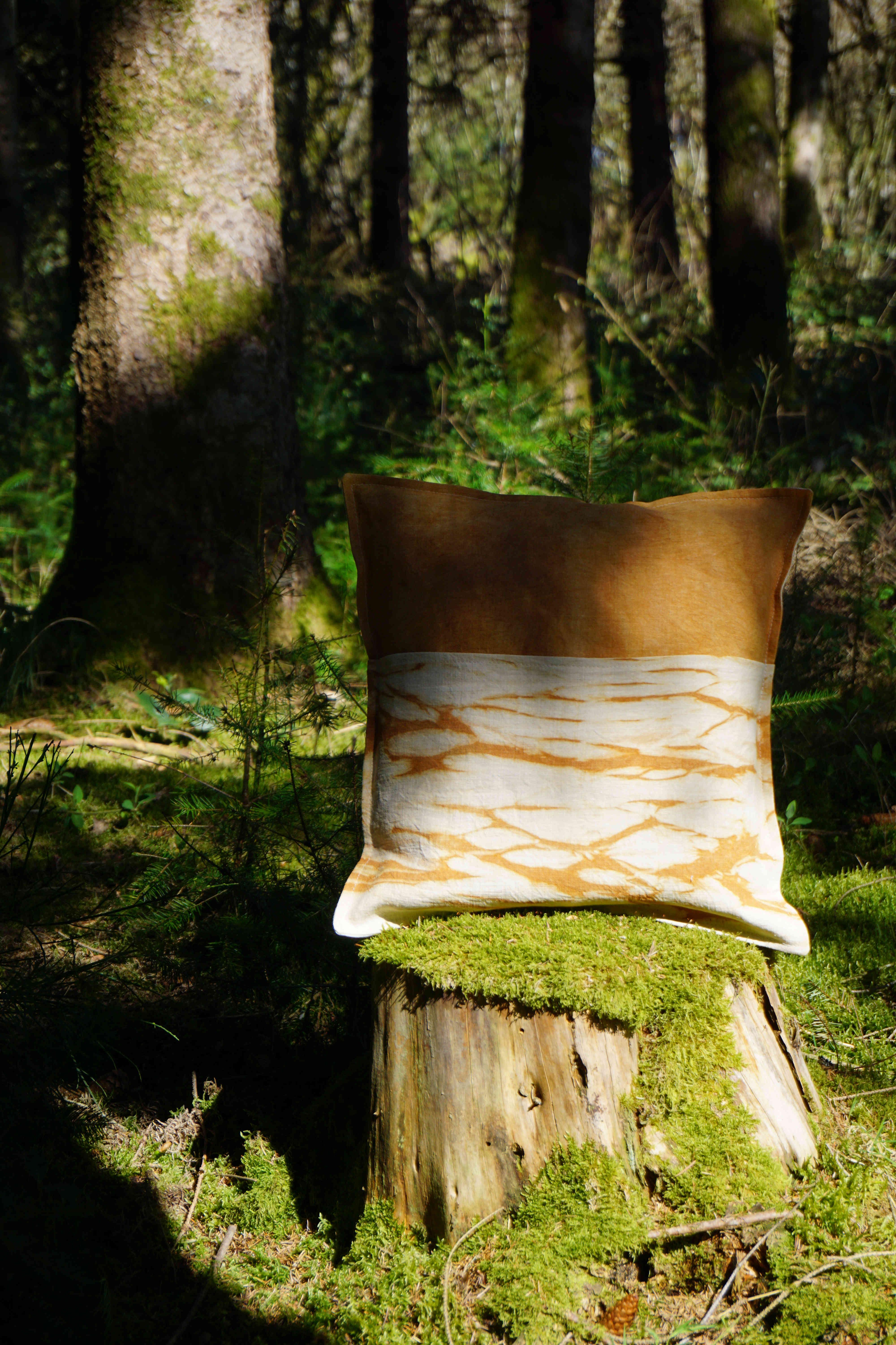 housse de coussin de lecture en lin et teinture naturelle