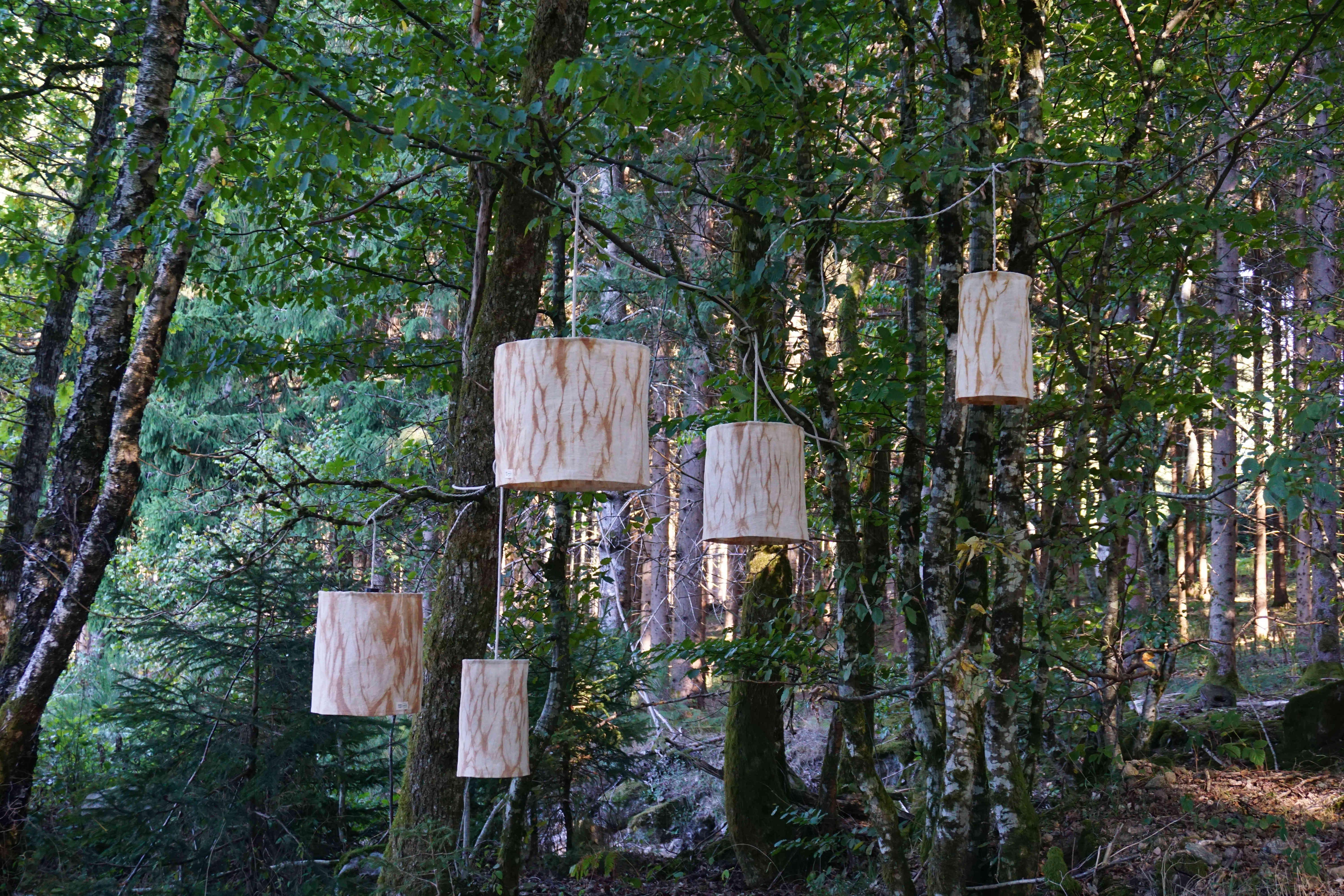 luminaire en lin et teinture végétale