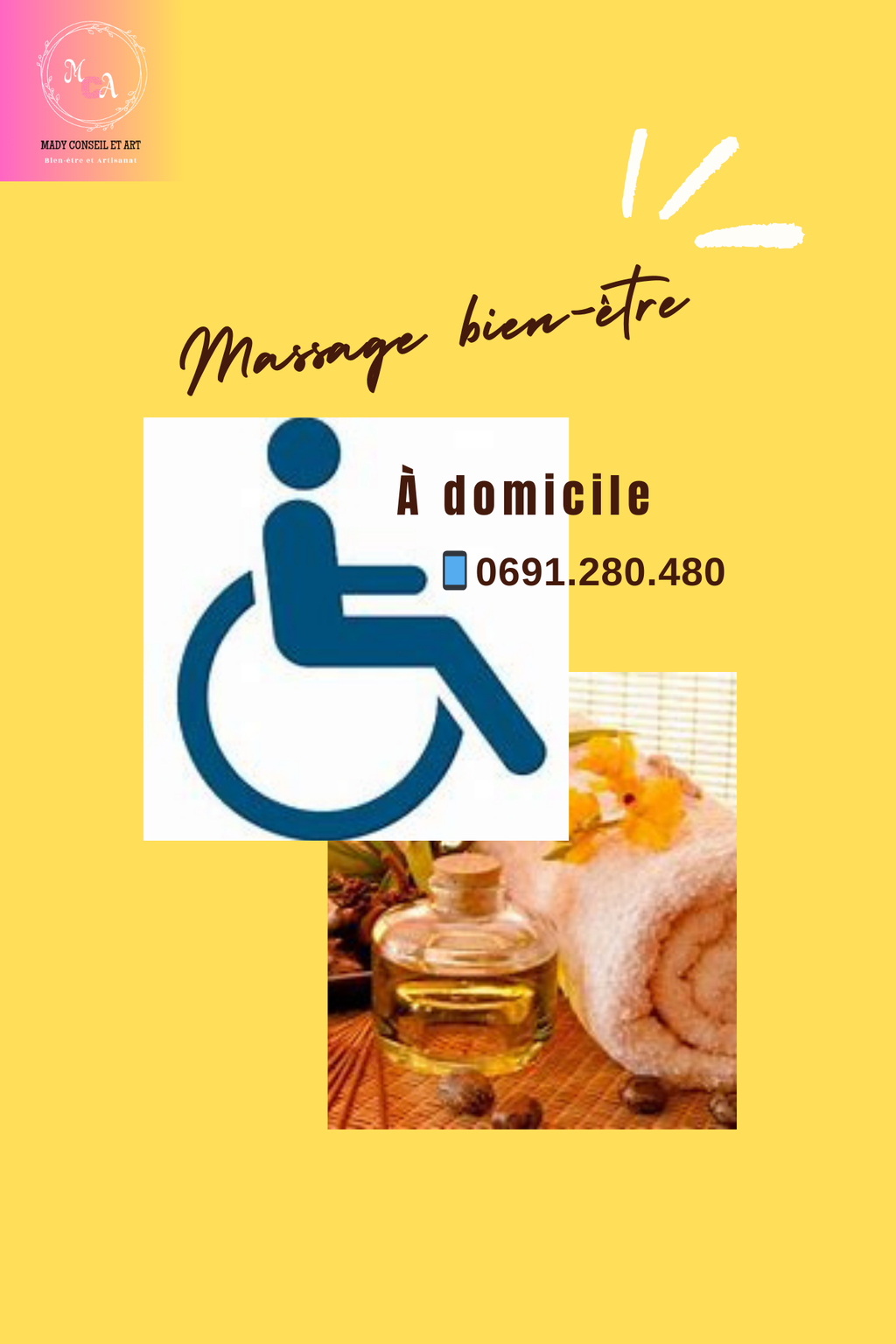 Massages bien-être à domicile personne à mobilité réduite Guadeloupe