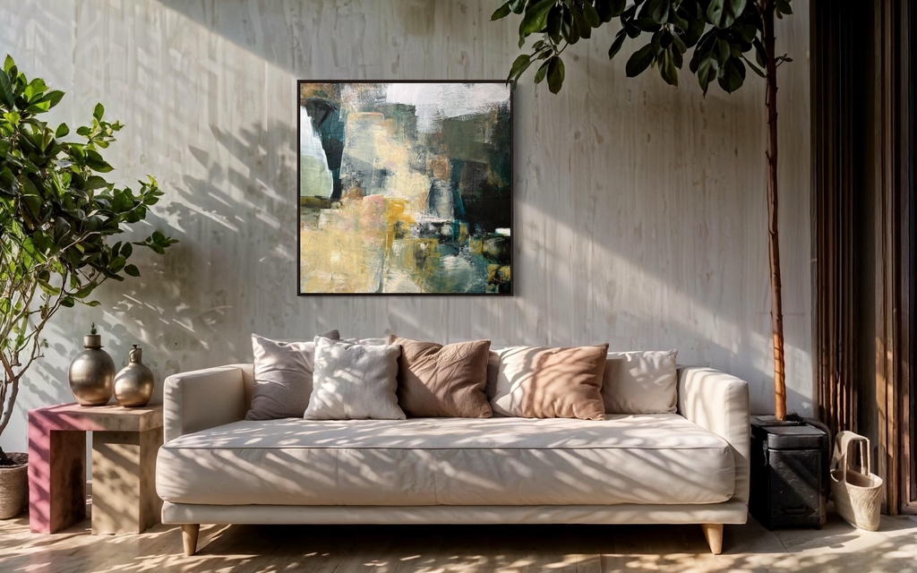 An abstract painting for an open living space. 