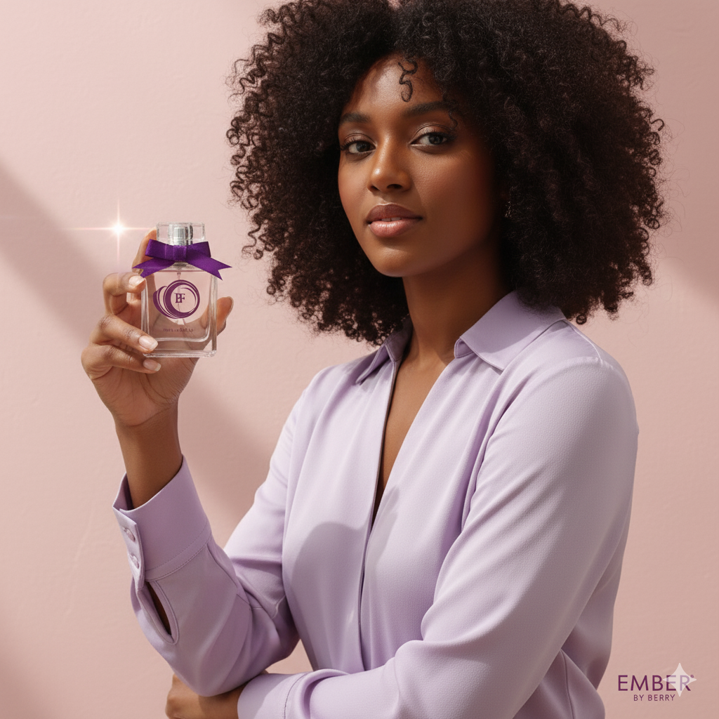 Ember by Berry is a 30ml Unisex Perfume with Amber, Vanilla & Sweet Spice.  Gender-inclusive and descriptive, supports accessibility. 