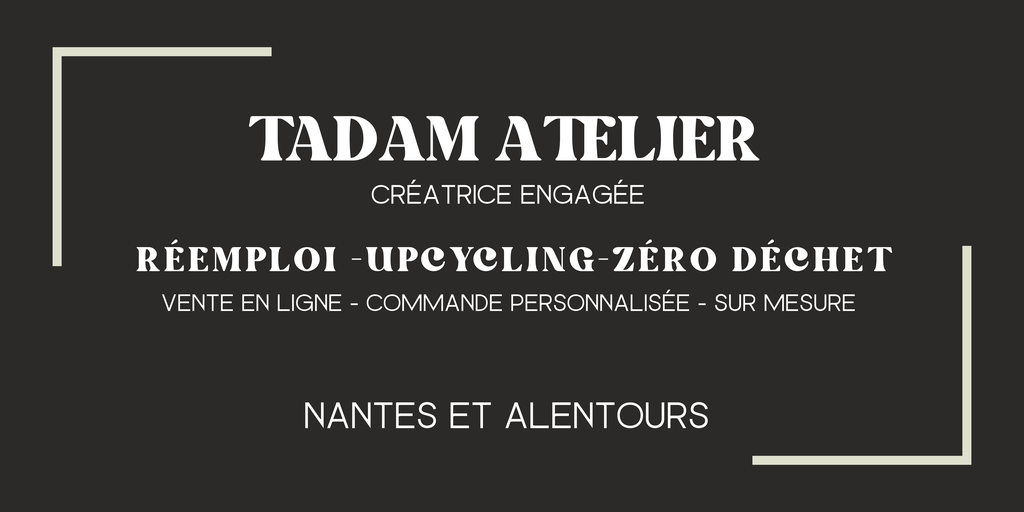 Bienvenue sur le site des créations engagées :
Réemploi - upcycling - Zéro Déchet.

Vente en ligne, commandes personnalisées et sur mesure
Nantes et alentours - Livraison partout en France

