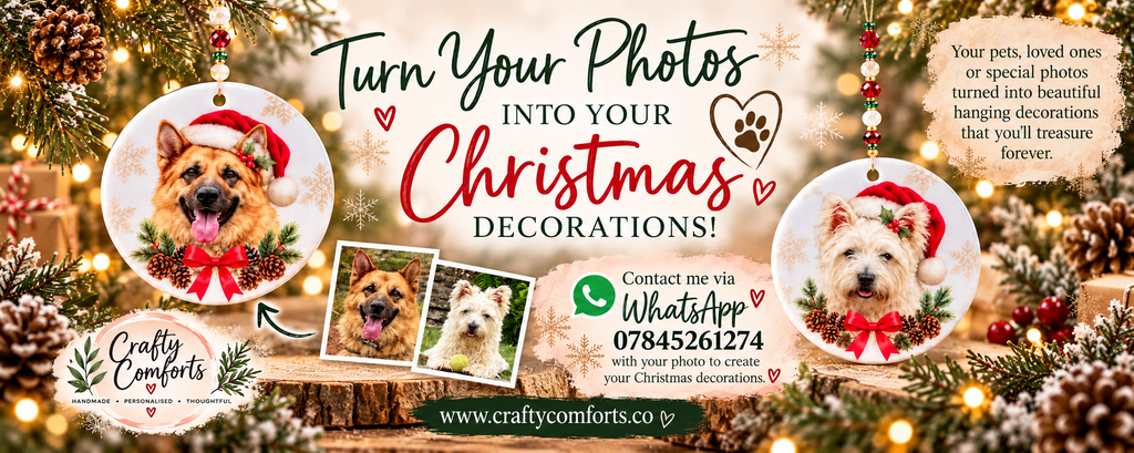 Personalised Pet Christmas Decoration | Custom Dog & Cat Photo Ceramic Ornament | Pet Lover Gift & Christmas Keepsake