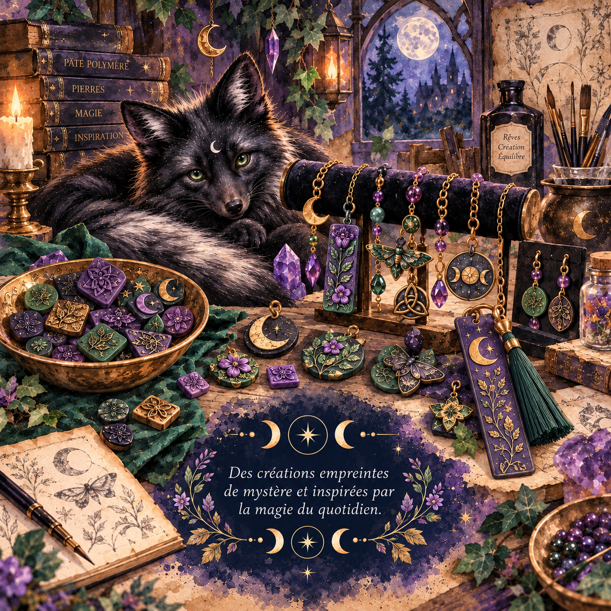 Bijoux artisanaux mystiques et bohèmes inspirés de la magie, la lune et la nature