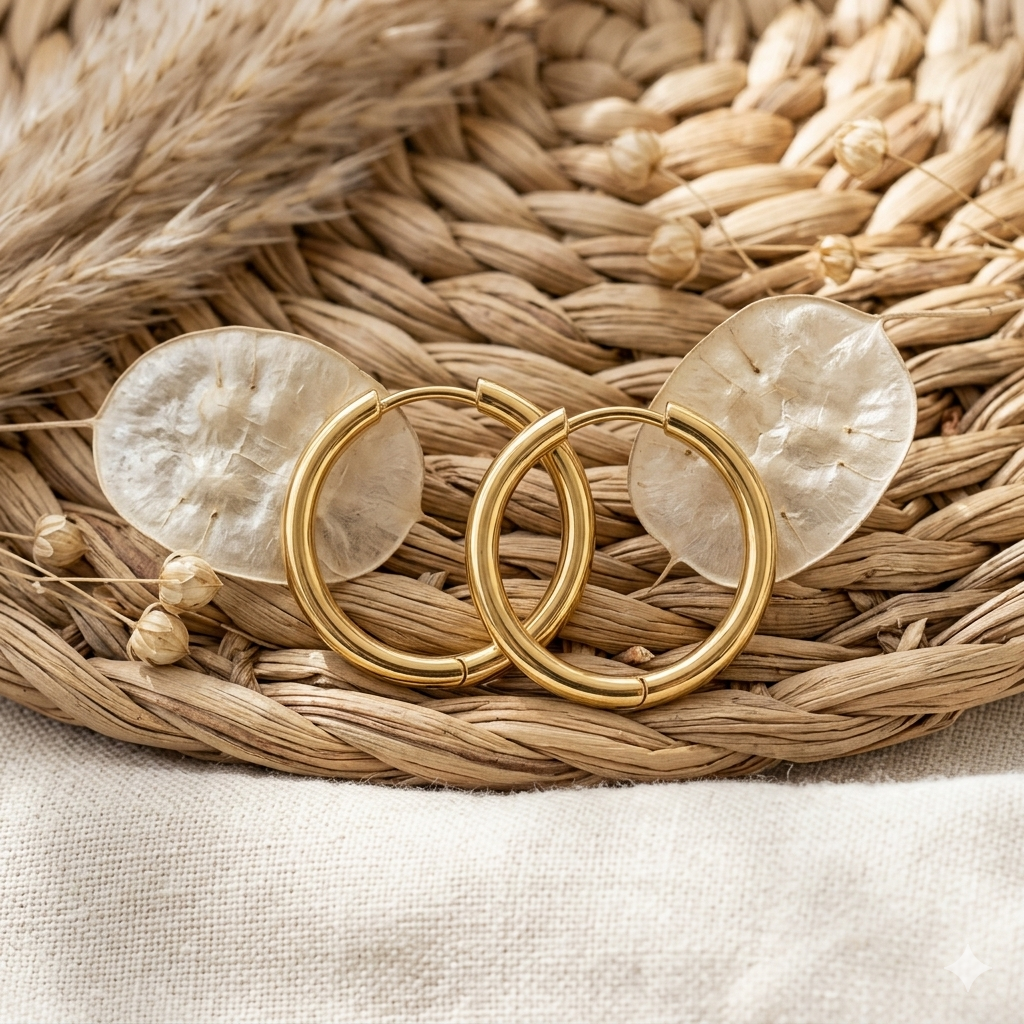 Créoles dorées et argentées de qualité pour pampilles interchangeables. Boucles d'oreilles anneaux de différentes tailles pour personnaliser vos bijoux Adèlou atelier. Base idéale pour nos pampilles en résine.