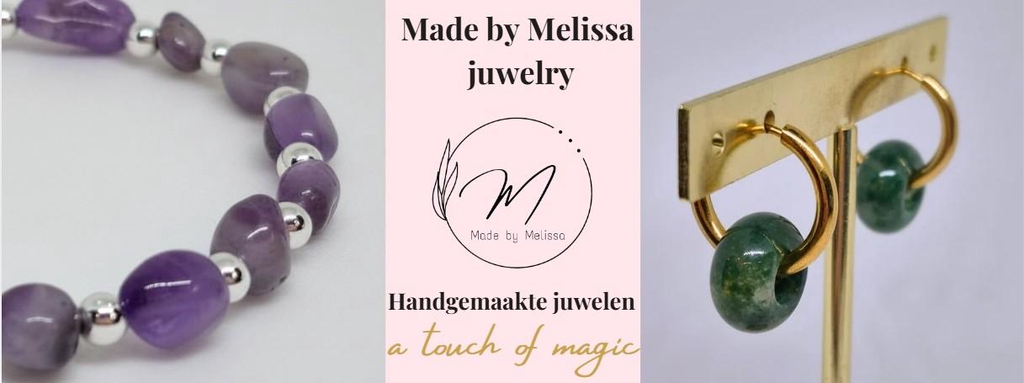 Handgemaakte oorbellen en armbanden met edelstenen door Made by Melissa juwelry