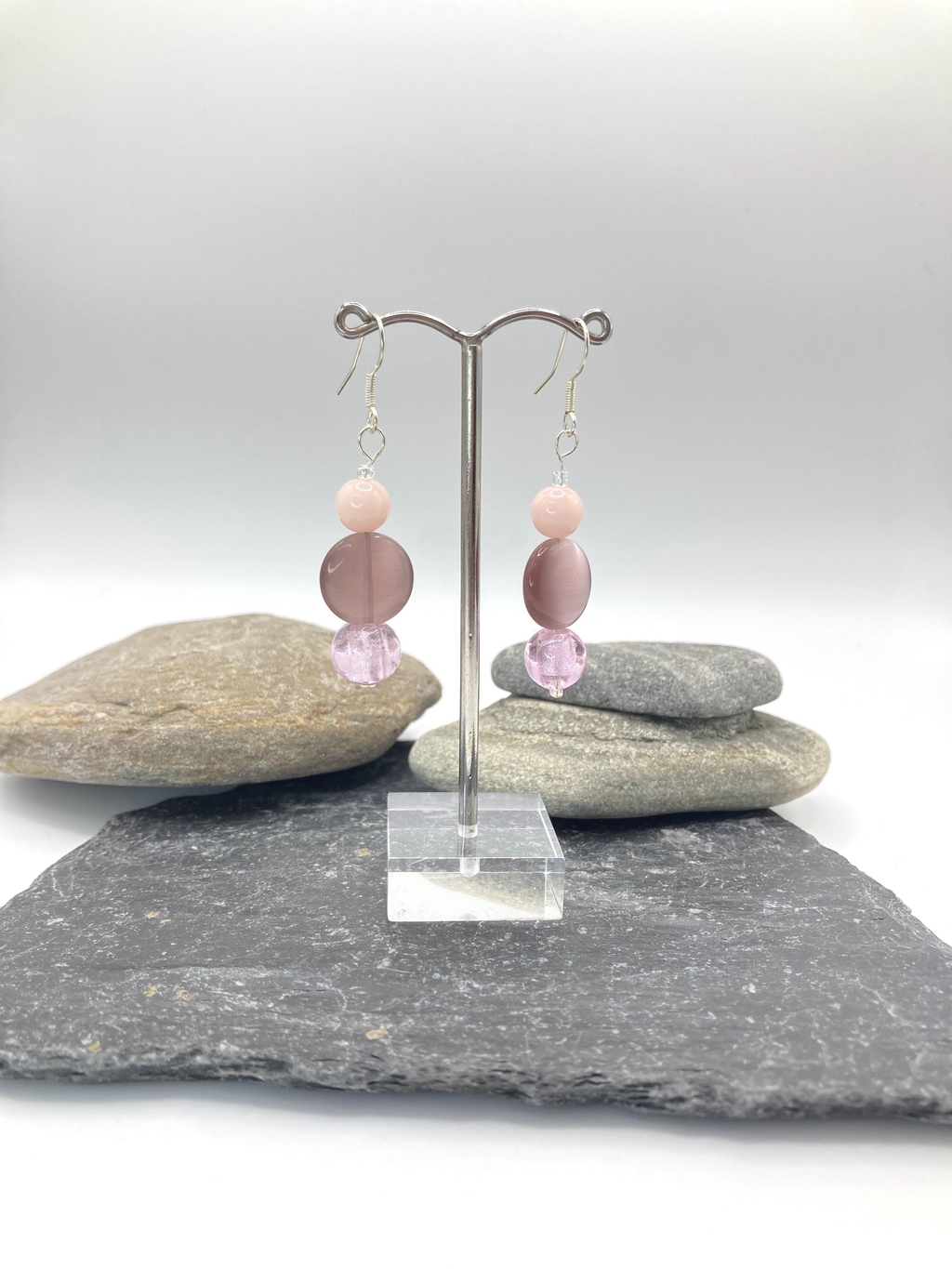 Handmade sterling silver earrings made by recycling