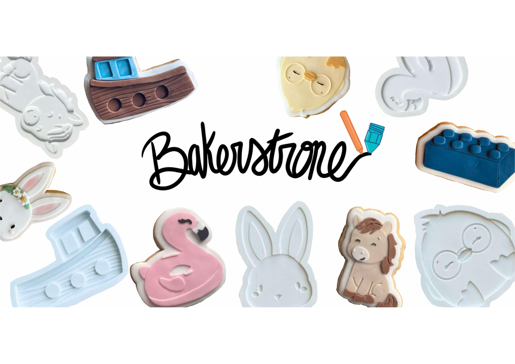 Emporte-pièce, tampons et décorations pour pâtisserie.