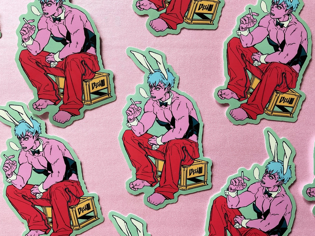 New stickers: Bunny boy, Catboy maid and a maid on their lunch break