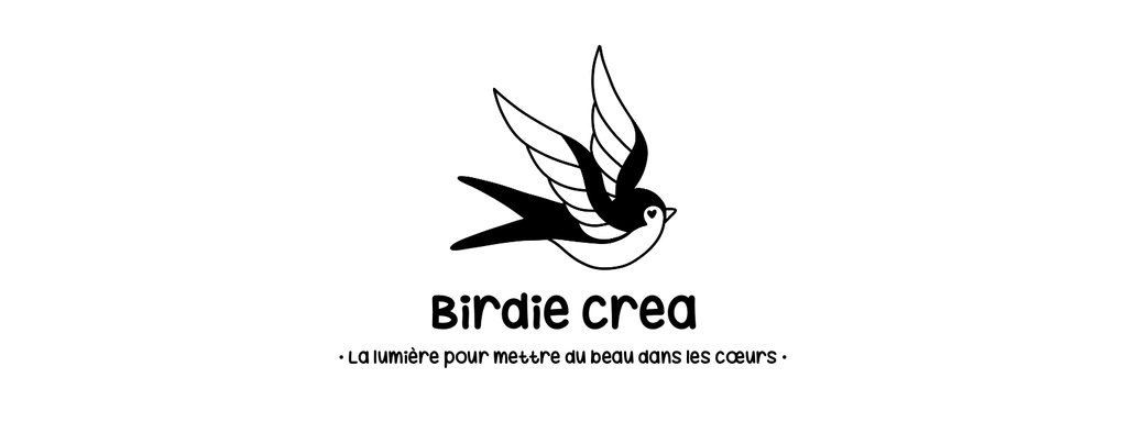 logo Birdie Crea - Hirondelle - Birdie Crea - La lumière pour mettre du beau dans les cœurs 