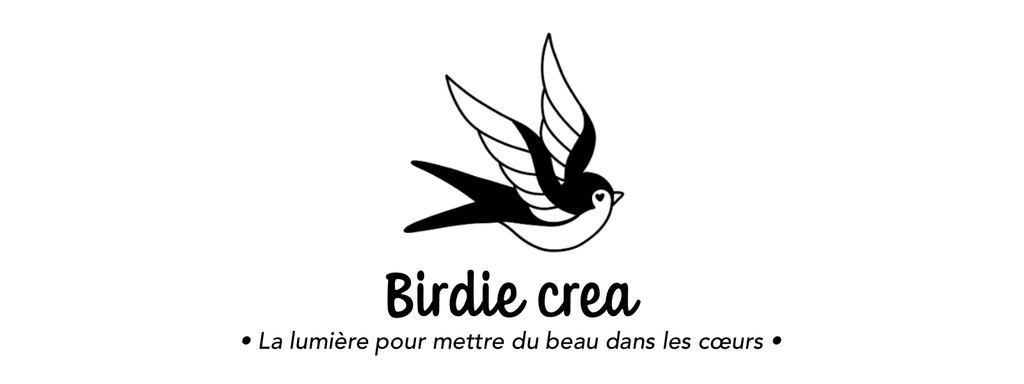 logo Birdie Crea - Hirondelle - Birdie Crea - La lumière pour mettre du beau dans les cœurs 