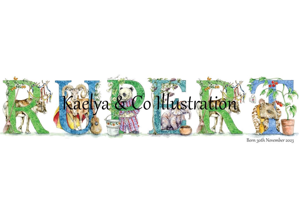 Personalized name prints to fit frames