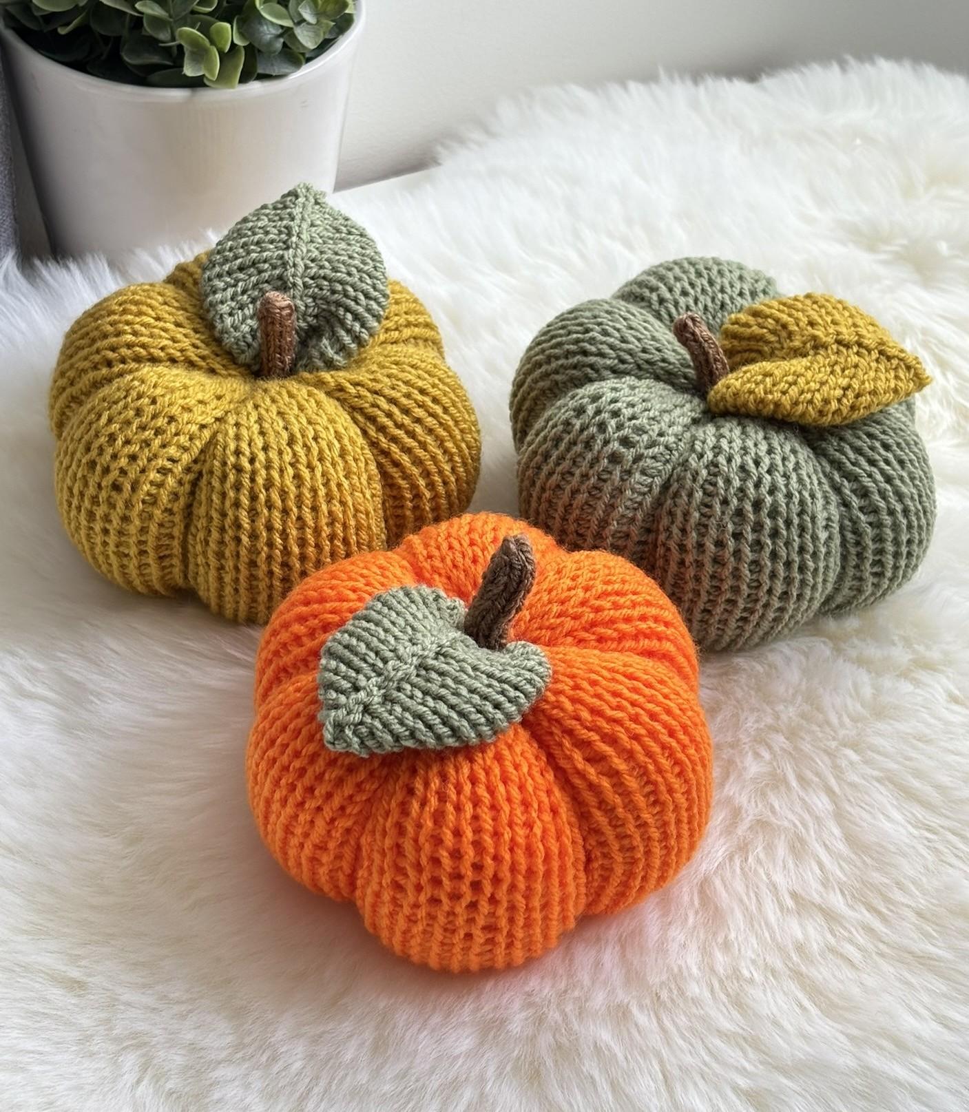 Citrouille décorative fait main tricot Lena Knits
