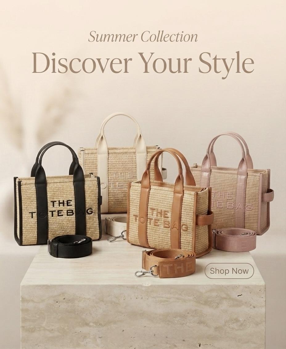 Summer is here !✨
Upgrade je zomerstijl met onze nieuwe collectie! ✨
Ben je klaar om te stralen dit seizoen? Maak kennis met onze allernieuwste "The Tote Bag" collectie! 😍 Of je nu op zoek bent naar de perfecte tas voor een dagje strand, een gezellige lunch met vriendinnen of een chique avond uit, wij hebben jouw nieuwe favoriete accessoire klaarstaan. 👜🌿
Van tijdloos beige tot chic zwart en zachte pasteltinten: elke tas is de perfecte mix tussen elegantie en ultiem gebruiksgemak. Welke kleur past vandaag bij jouw mood? 😉