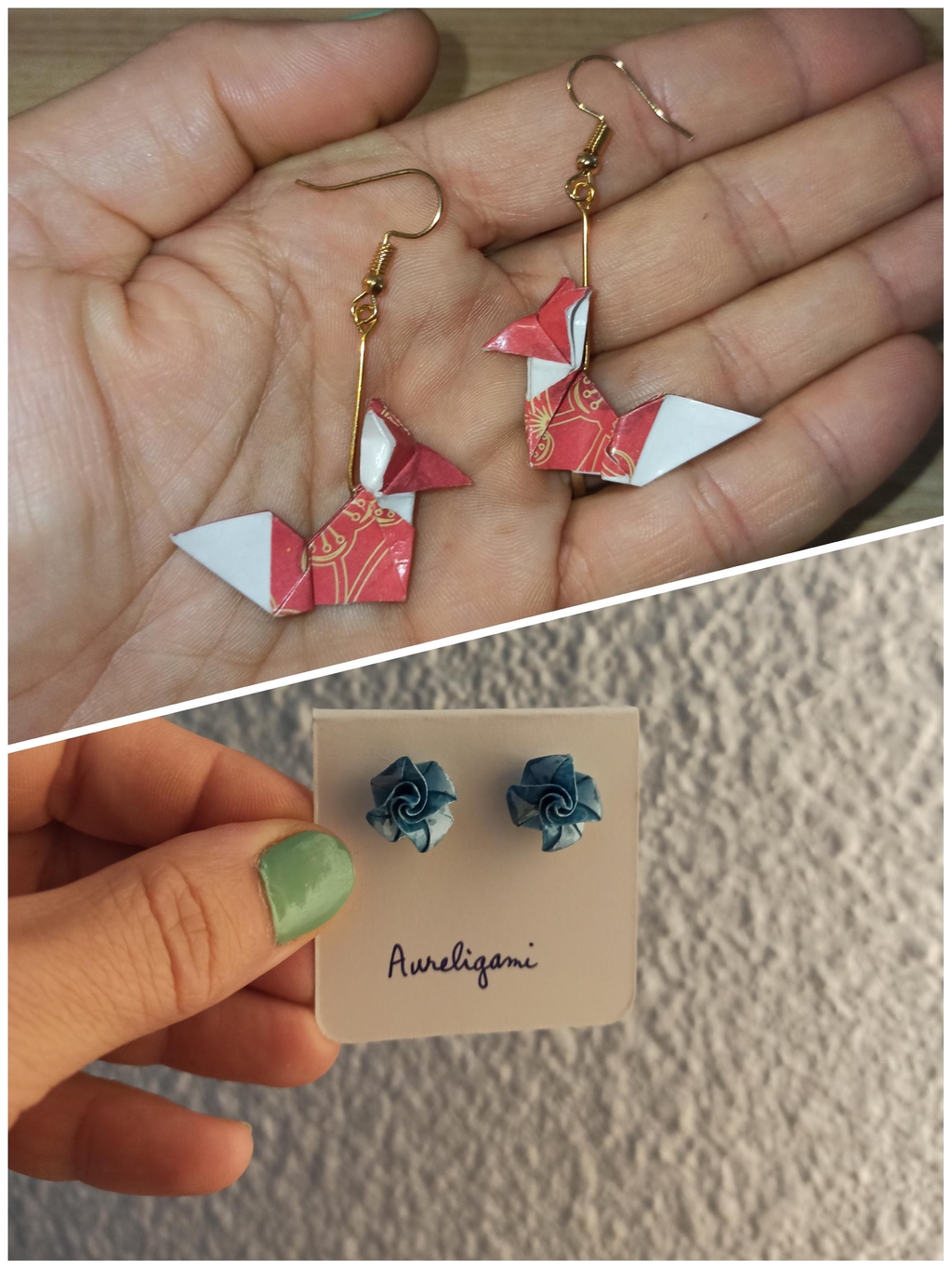 Boucles d'oreilles en origami