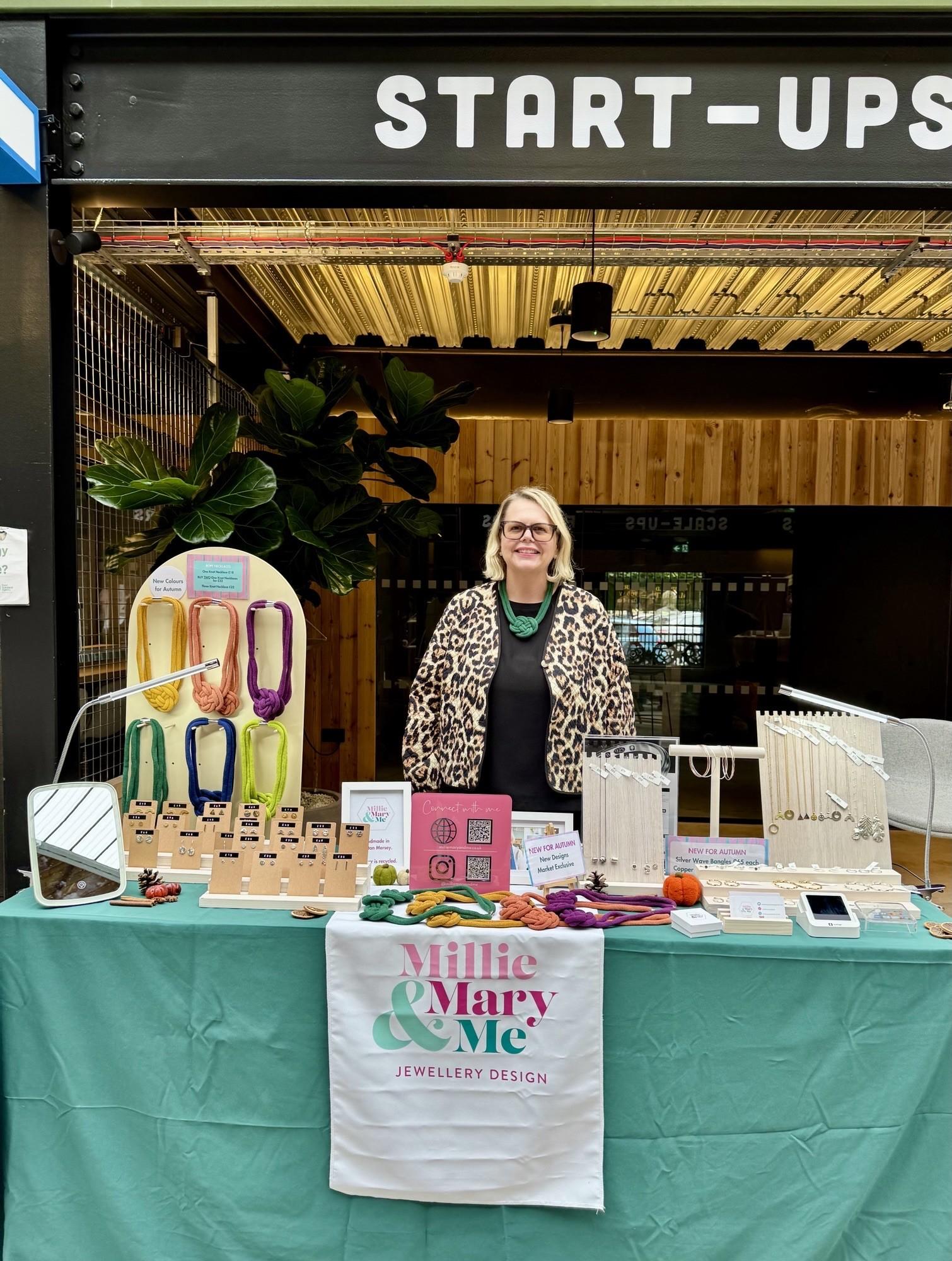 Lisa Potts selling Millie, Mary & Me on a market stall