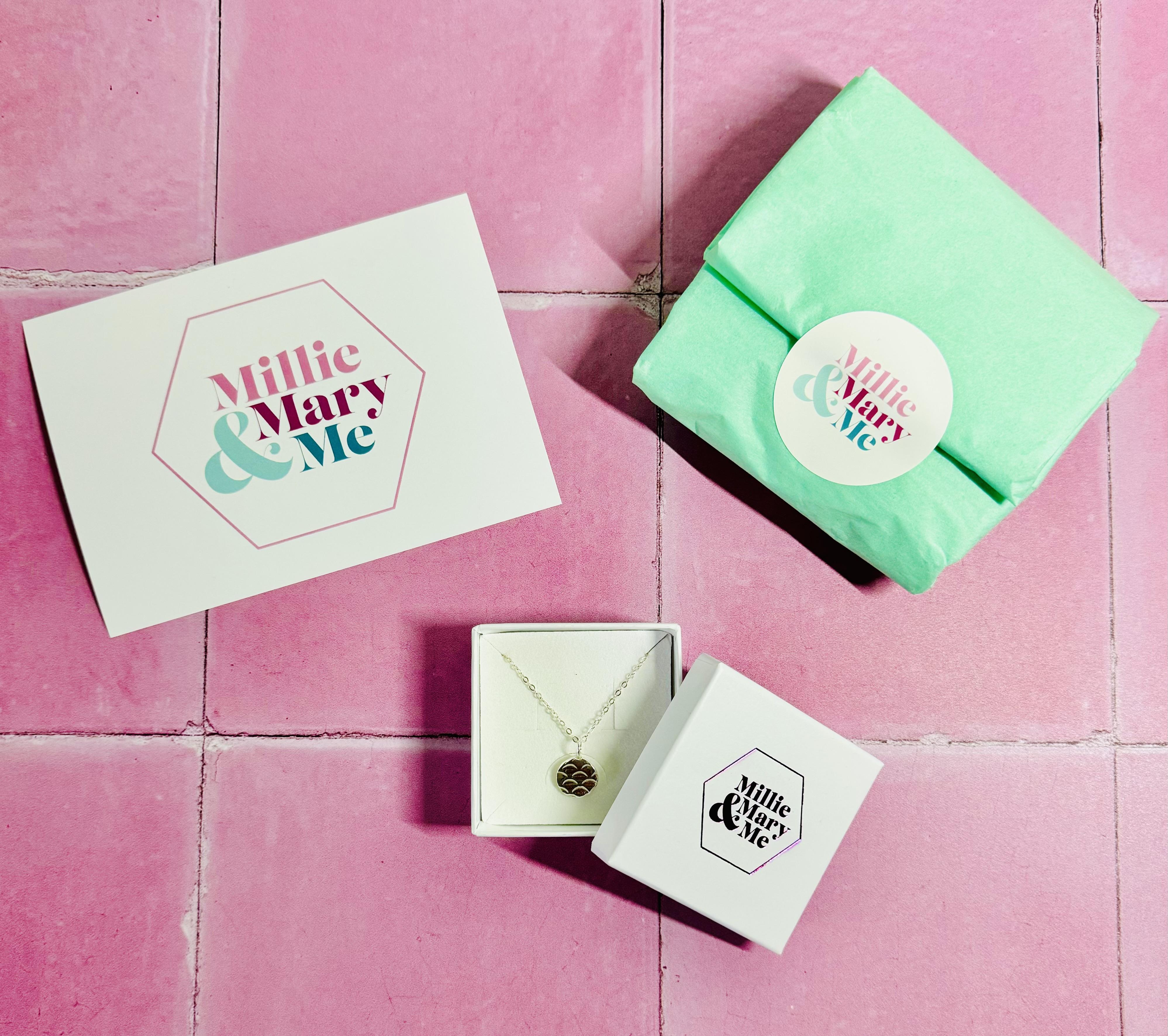 A flat lay of Millie, Mary & Me Packaging 