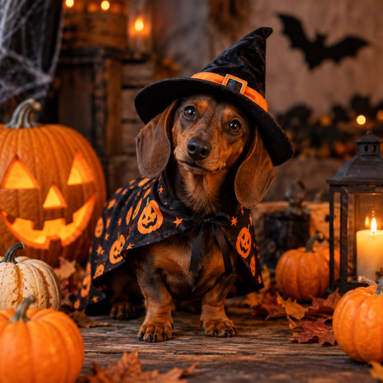 Teckel in Halloween thema